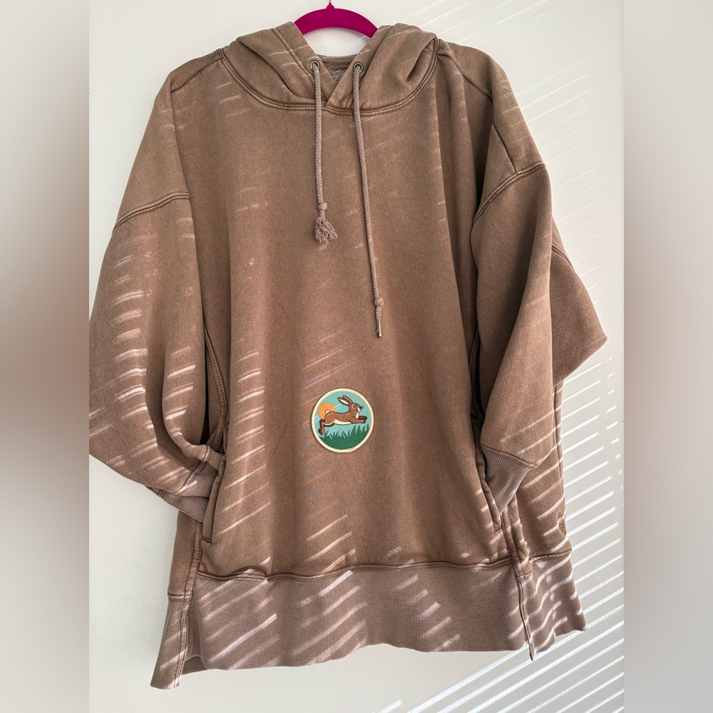 FP Movement Sprint To The Finish Hoodie- customized with adorable rabbit patch!